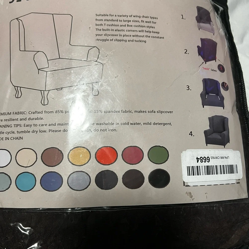 UNIQUE PATTERN85% polyester15% spandex. JIVINER 1 piece wing chair slipcovers